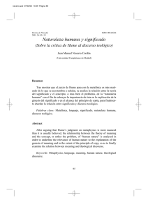 Naturaleza humana y significado - Revistas Científicas Complutenses