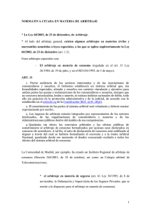 normativa citada en materia de arbitraje