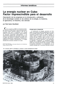 La energía nuclear en Cuba: Factor imprescindible para el desarrollo