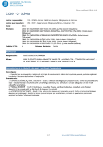 Química - Escola Politècnica Superior d`Enginyeria de Manresa
