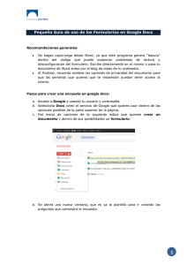 Pequeña Guía de uso de los Formularios en Google Docs