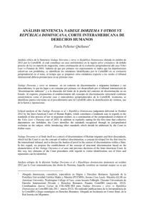 Análisis de la Sentencia Nadège Dorzema y otros v República