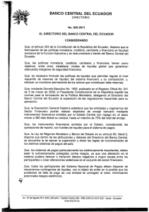 Page 1 BANCO CENTRAL DEL ECUADOR D RECTORO No. 020