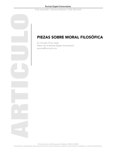 PIEZAS SOBRE MORAL FILOSÓFICA - Revista Digital Universitaria