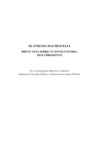 El Enigma Machiavelli. Breve nota sobre un involuntario