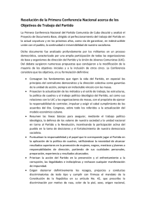 Resolución de la Primera Conferencia Nacional acerca de