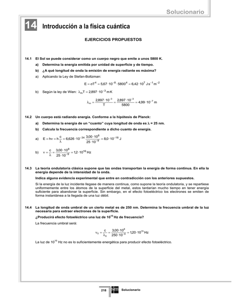 U14. Introducción A La Física Cuántica