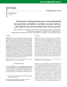 Evaluación postquirúrgica por ecocardiografía del