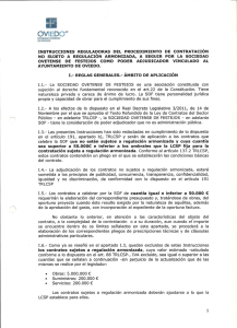 Instrucciones reguladoras del procedimiento de contratación