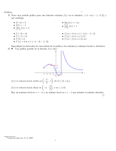 Gráficas. E: Trace una posible gráfica para una función continua f(x