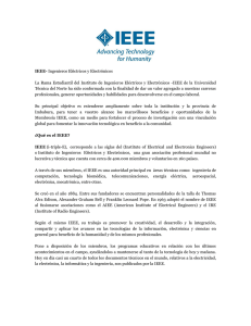 IEEE- Ingenieros Eléctricos y Electrónicos La Rama Estudiantil del