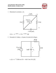 1. Determine la corriente iL (t). 2. Encuentre el voltaje vC (t) para el