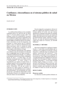 Confianza y desconfianza en el sistema público de salud en México