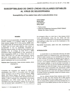 susceptibilidad de cinco líneas celulares estables al