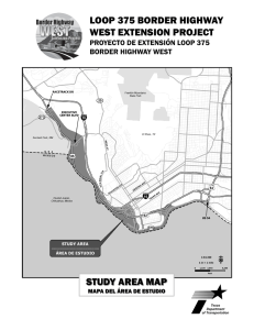 loop 375 border highway west extension project study area map