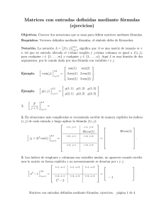 Matrices con entradas definidas mediante fórmulas, ejercicios