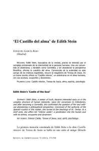 `El Castillo del alma` de Edith Stein