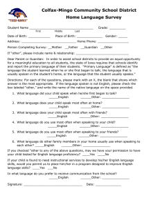 Colfax-Mingo Community School District Home Language Survey