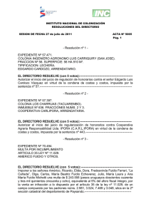ACTA Nº 5065 del 27/07/2011 - Instituto Nacional de Colonización