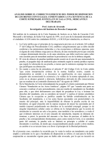 Análisis sobre el correcto ejercicio del poder de disposición de los