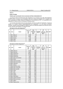 Las Zonas de Atención Prioritaria 2012 están integradas por los