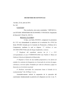 Sentencia 262/2014 - Tribunal de lo Contencioso Administrativo