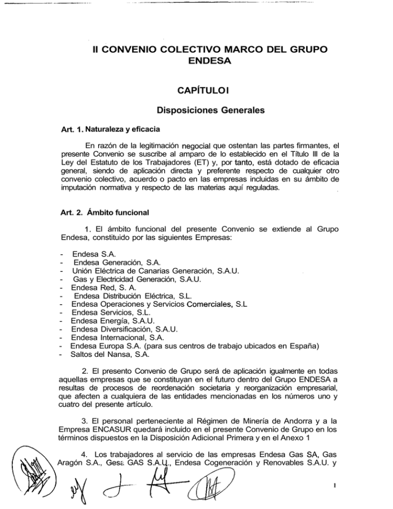 Ii Convenio Marco 6 5 2004 Sección Sindical Estatal Endesa