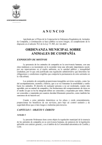 ordenanza municipal sobre animales de compañía