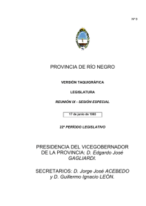 D. Jorge José - Legislatura de Río Negro