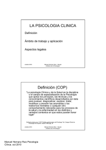 LA PSICOLOGIA CLINICA Definición (COP)
