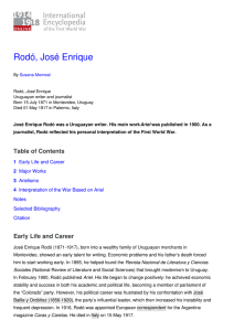 Rodó, José Enrique - 1914-1918-Online. International Encyclopedia