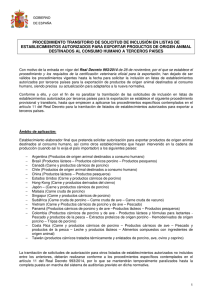 procedimiento transitorio de solicitud de inclusión en listas