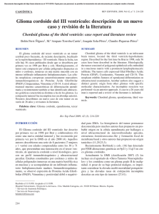 Glioma cordoide del III ventrículo: descripción de un