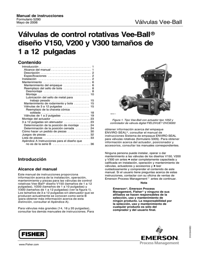 Válvulas De Control Rotativas Vee-Ballr Diseño V150, V200 Y V300