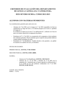 criterios de evaluación del departamento de lengua castellana y