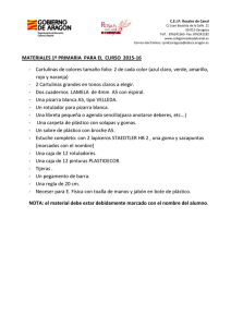 MATERIALES 1º PRIMARIA PARA EL CURSO 2015-16