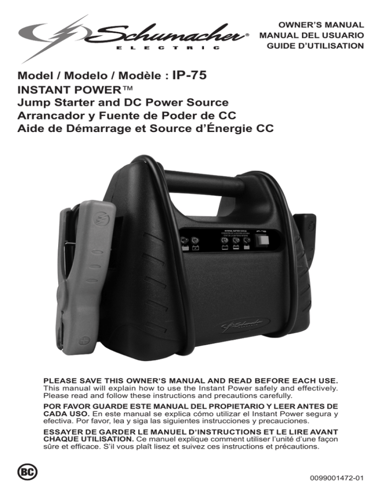 IP75 INSTANT POWER™ Jump Starter and DC Power Source