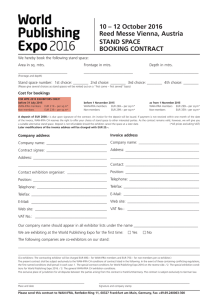 Stand Booking Contract - World Publishing Expo for Exhibitors by
