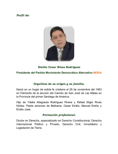 Perfil del Dr. Emilio César Rivas R. (Presidente del