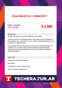 Villa Carlos Paz - VERANO 2017
