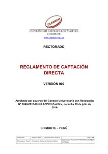 reglamento de captación directa - Universidad Católica los Ángeles