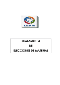 reglamento de elecciones de material