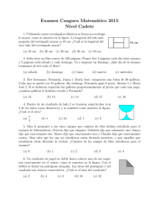 Examen Canguro Matemático 2015 Nivel Cadete