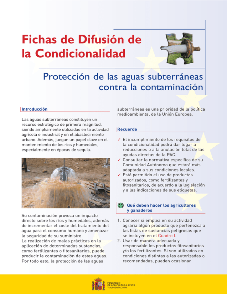 Ficha De Protección De Aguas Subterráneas Frente A La