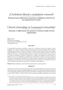 ¿Ciudadanía liberal o ciudadanía comunal? Liberal citizenship or