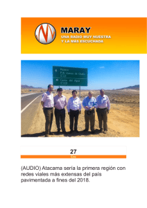 (AUDIO) Atacama sería la primera región con redes viales más