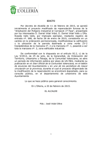 1 EDICTO Por decreto de Alcaldía de 11 de febrero de 2015, se