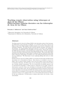 Teaching remote observation using telescopes at Aras de los Olmos
