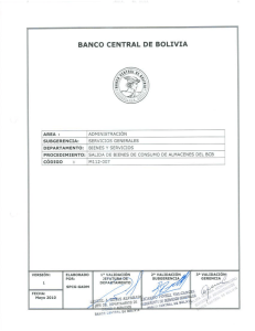 Page 1 BANCO CENTRAL DEBOLIVIA AREA : ADMINISTRACIÓN