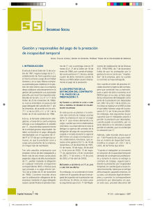 Gestión y responsables del pago de la prestación de incapacidad